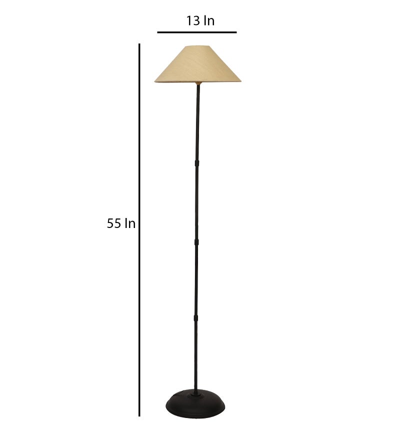 tu casa Adjustable Metal Floor Lamp | Foldable Standing Lamp with Off White Shade for Bedroom Living Room Study | Decorative Floor Light for Home Décor & Gifting - Image 5