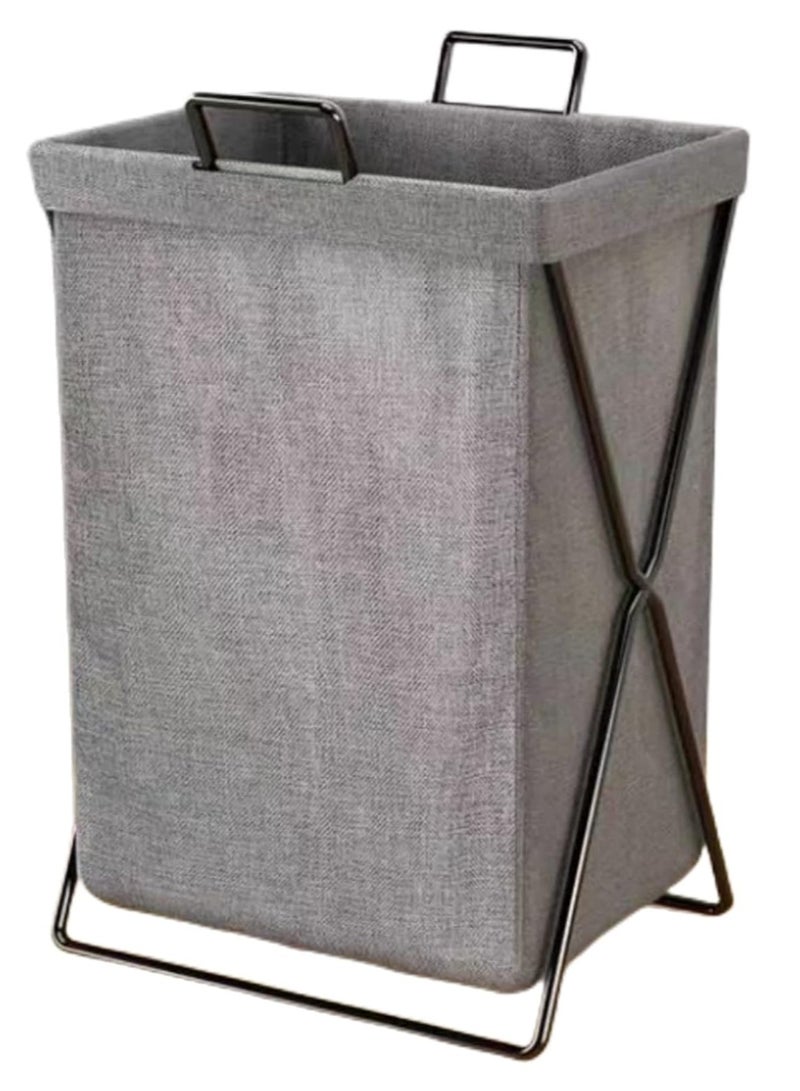 Raxoom Foldable Laundry Basket with Stainless Steel Frame, 50L Collapsible Waterproof Laundry Basket, Laundry Hamper Bag Washing Bin Clothes Bag Organizer Storage Basket Hamper for Clothes Toys (Dark Grey) - Image 3