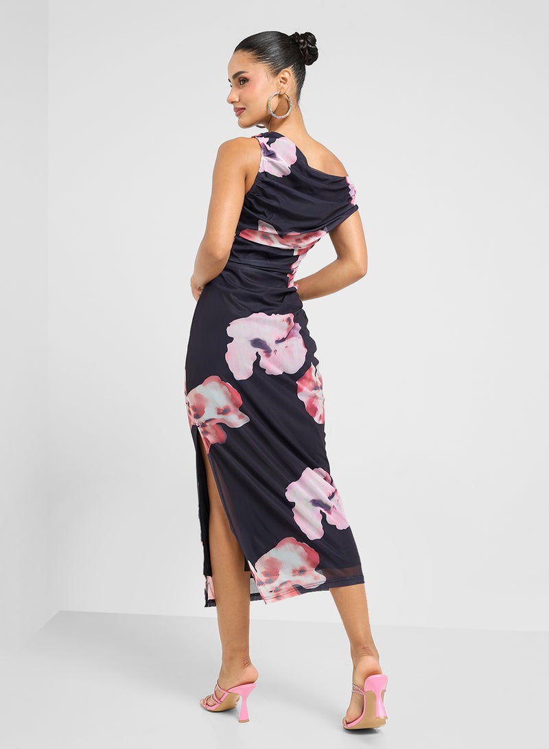 Ginger Floral Ruched Midi Dress  - Image 2