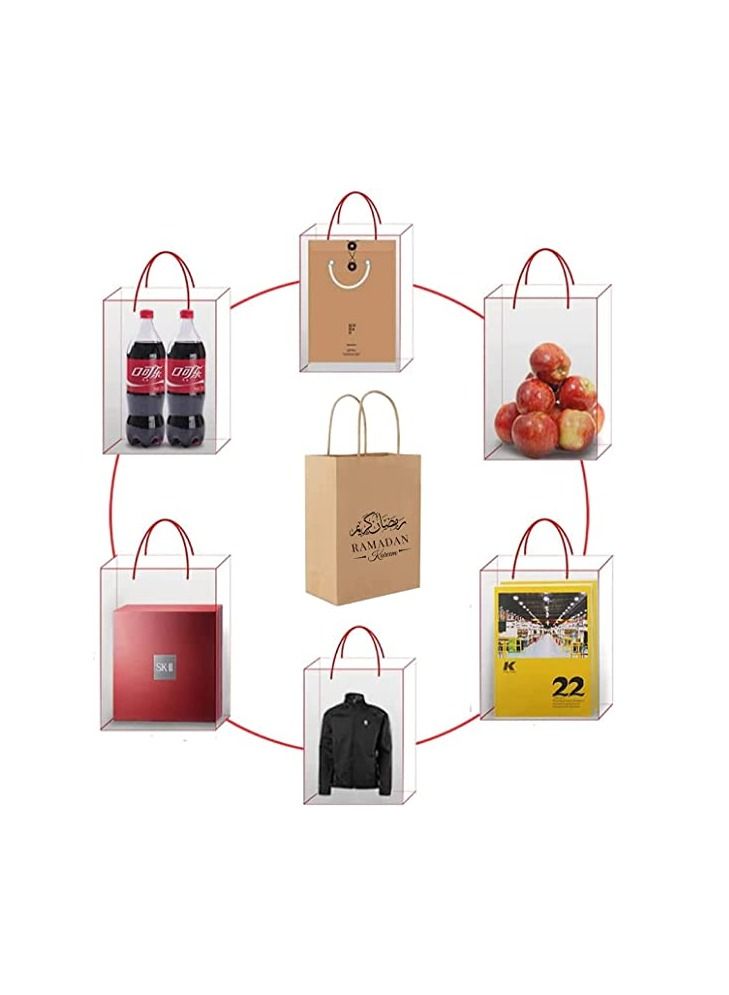 PRINTSHOP4ME A4 Kraft Reusable and Eco Friendly Ramadan Kareem Printed Design Brown Paper Bags with Handles Design 5 - Image 5