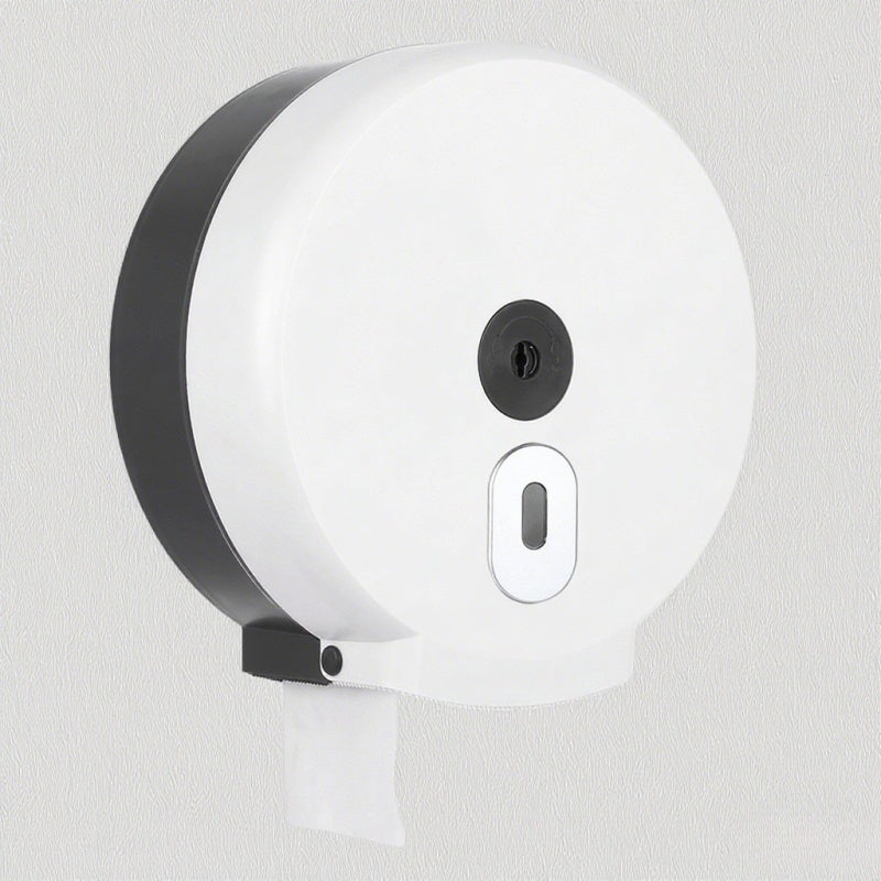 CHUANGDIAN Wall-mounted Tissue Dispenser: White Durable High-Impact ABS Plastic Case - Window For Paper Level Monitoring Locking Design With Key For Home Office Public Places - Image 1