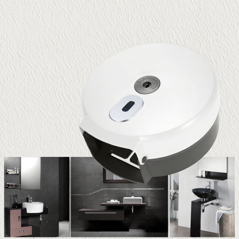 CHUANGDIAN Wall-mounted Tissue Dispenser: White Durable High-Impact ABS Plastic Case - Window For Paper Level Monitoring Locking Design With Key For Home Office Public Places - Image 4