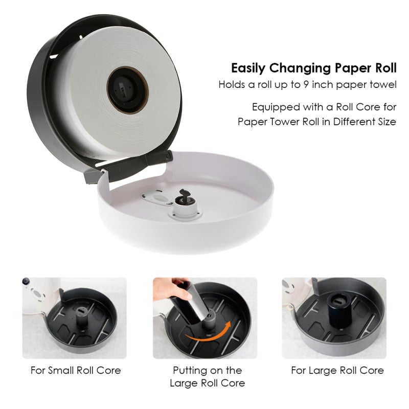 CHUANGDIAN Wall-mounted Tissue Dispenser: White Durable High-Impact ABS Plastic Case - Window For Paper Level Monitoring Locking Design With Key For Home Office Public Places - Image 2
