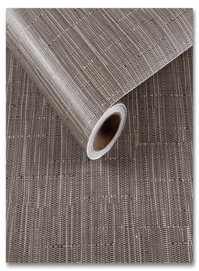 CRE8TIVE Taupe Brown Grasscloth Peel and Stick Wallpaper 12"x80" Faux Woven Grass Cloth Wallpaper Removable Self Adhesive Brown Contact Paper Linen Weave Wall Paper for Bedroom Living Room Furniture - Image 2