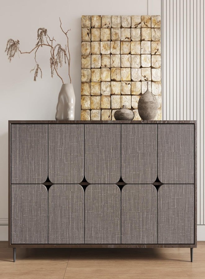 CRE8TIVE Taupe Brown Grasscloth Peel and Stick Wallpaper 12"x80" Faux Woven Grass Cloth Wallpaper Removable Self Adhesive Brown Contact Paper Linen Weave Wall Paper for Bedroom Living Room Furniture - Image 5