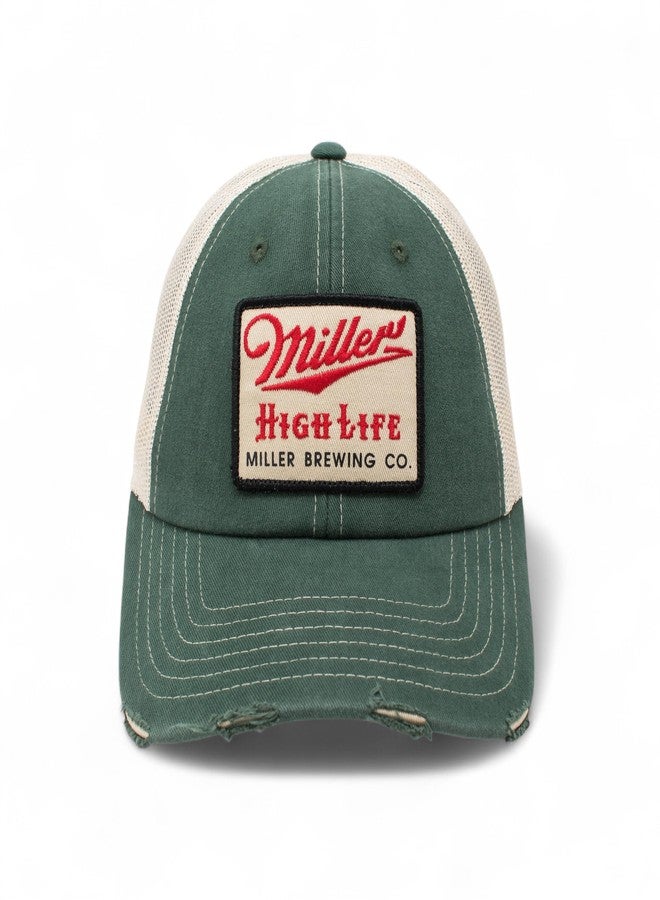 AMERICAN NEEDLE Miller High Life Beer Orville Adjustable Snapback Baseball Hat, Stone/Green (23001A-MHL-STGN) - Image 2