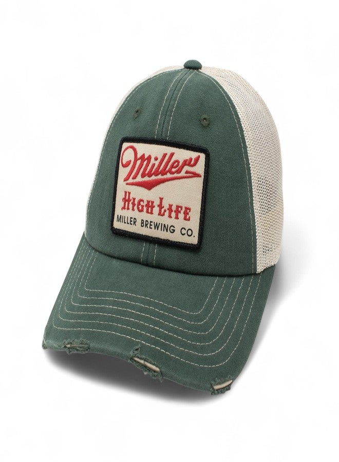AMERICAN NEEDLE Miller High Life Beer Orville Adjustable Snapback Baseball Hat, Stone/Green (23001A-MHL-STGN) - Image 1