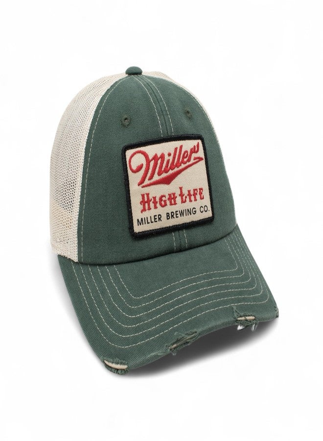 AMERICAN NEEDLE Miller High Life Beer Orville Adjustable Snapback Baseball Hat, Stone/Green (23001A-MHL-STGN) - Image 4