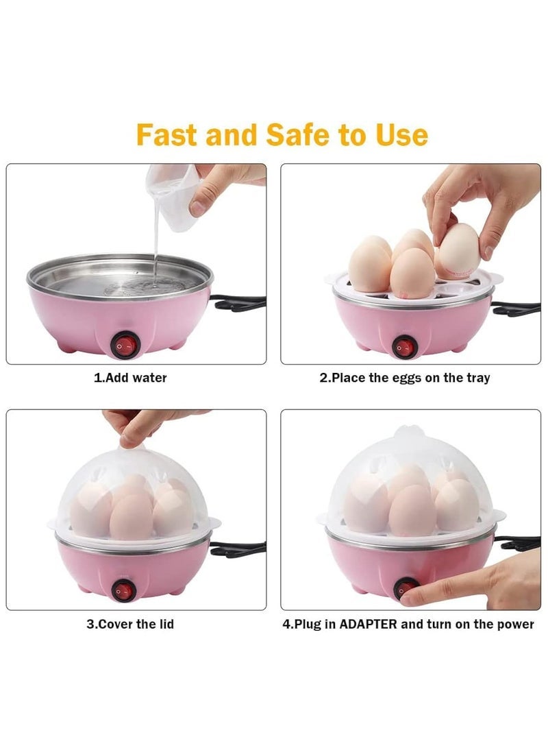 Captaintech Egg Boiler,Egg Cooker,350W Rapid Electric Egg Maker,Egg Steamer,Egg Cookers With Automatic Shut Off,7 Egg Capacity Double-Layer Lazy Egg Boiler,Multifunction Heated Milk,Heated Food  - Image 4