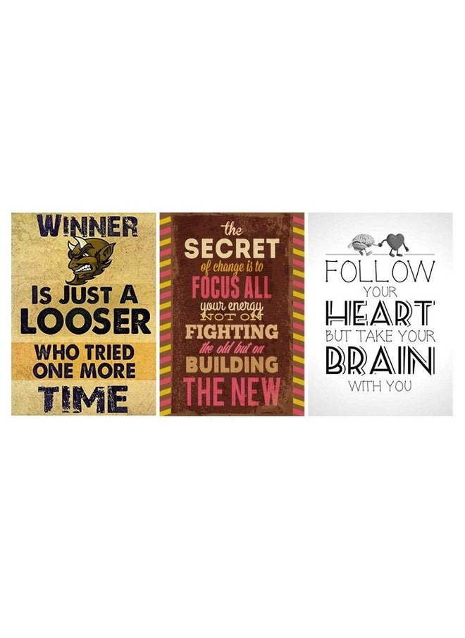 Paper Plane Design Paper Plane Design Motivational/Inspirational Quotes Posters - Set of 3, Size 12 x 18 Inch  - Image 1