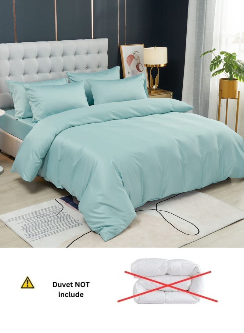 Duoduo home 6 pcs silk satin king size duvet cover set ，mint green - Image 2