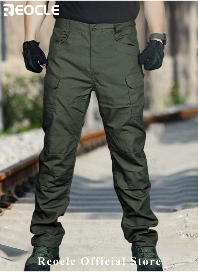 REOCLE Men's Tactical Pants Lightweight Performance Pants with Multi Cargo Pockets Anti-rip Waterproof Military Combat Cargo Work Hiking Pants  - Image 2