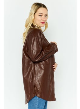 Black Tape Women Sold jacket Shirt, Brown  - Image 4