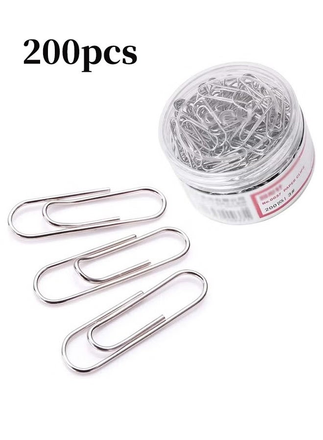 واي جيه 200 عبوة 1.2 بوصة/29 ملم حامل مشبك ورق صغير معدني، مشابك ورق صغيرة أملس ورق مشبك ورق معدني مشبك ورق مشبك ورق معدني مشبك ورق مشبك ورق كبير مشبك مكتب لملفات الورق، مدرسة أوفيس (فضية) - Image 1