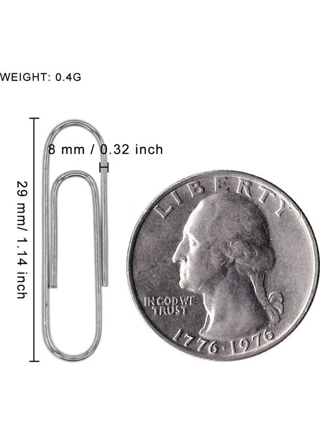 واي جيه 200 عبوة 1.2 بوصة/29 ملم حامل مشبك ورق صغير معدني، مشابك ورق صغيرة أملس ورق مشبك ورق معدني مشبك ورق مشبك ورق معدني مشبك ورق مشبك ورق كبير مشبك مكتب لملفات الورق، مدرسة أوفيس (فضية) - Image 3