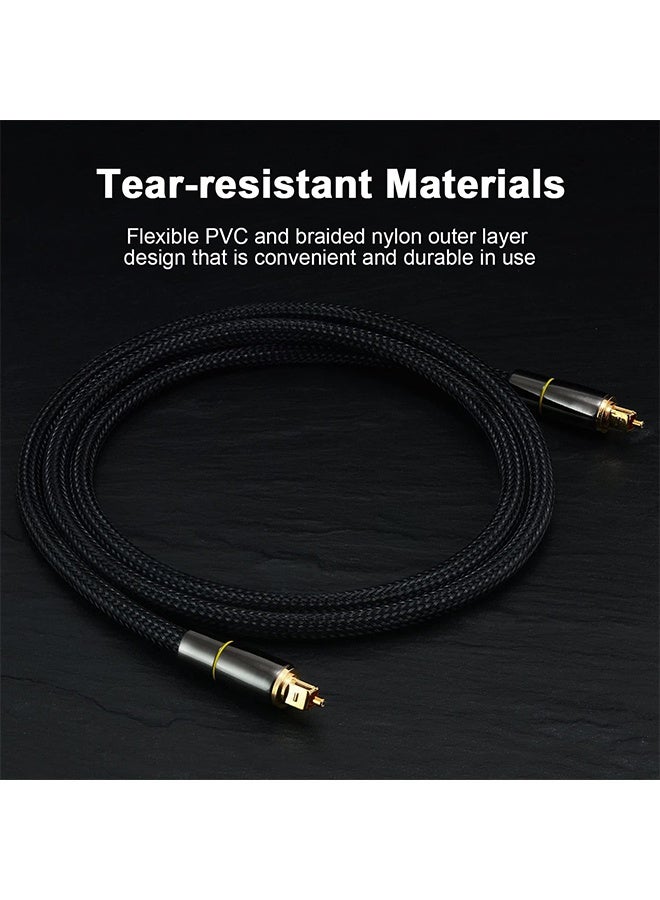 Ocean 1 Pcs Digital Optical Audio Cable, 24K Gold-Plated Nylon Braided Optical Fiber Male to Male Cable, 1.5 Meters Digital Optical Cable for Sound Bar, TV, Playstation - Image 5