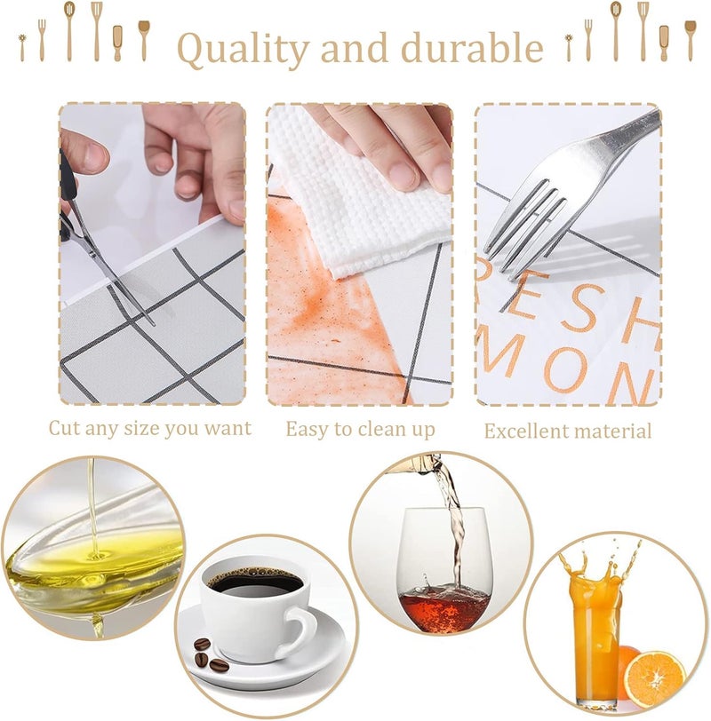 مفرش مائدة PVC نقشة كاروهات خضراء 137×183 سم - غطاء طاولة مستطيل مقاوم للماء والزيت والبقع - تصميم جينغهام قابل للمسح للمطبخ والنزهات والحفلات - Image 4