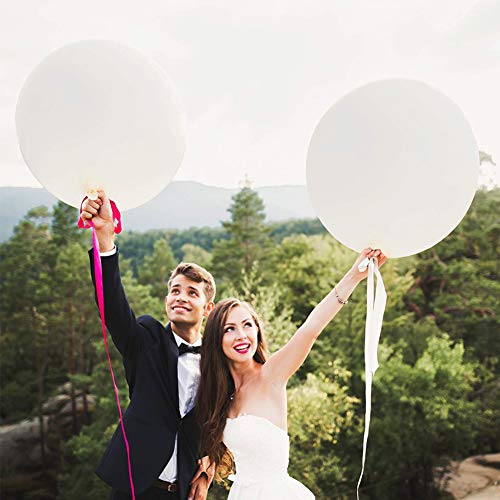 BESSEEK Giant Balloons 36 Inch Large balloon Latex White Balloon (Premium Helium Quality), for Birthdays Wedding Party Festivals Photo Shoot New Year Christmas Event Decorations, 6 PCS - Image 3