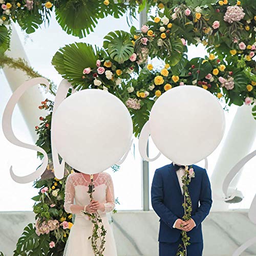 BESSEEK Giant Balloons 36 Inch Large balloon Latex White Balloon (Premium Helium Quality), for Birthdays Wedding Party Festivals Photo Shoot New Year Christmas Event Decorations, 6 PCS - Image 2