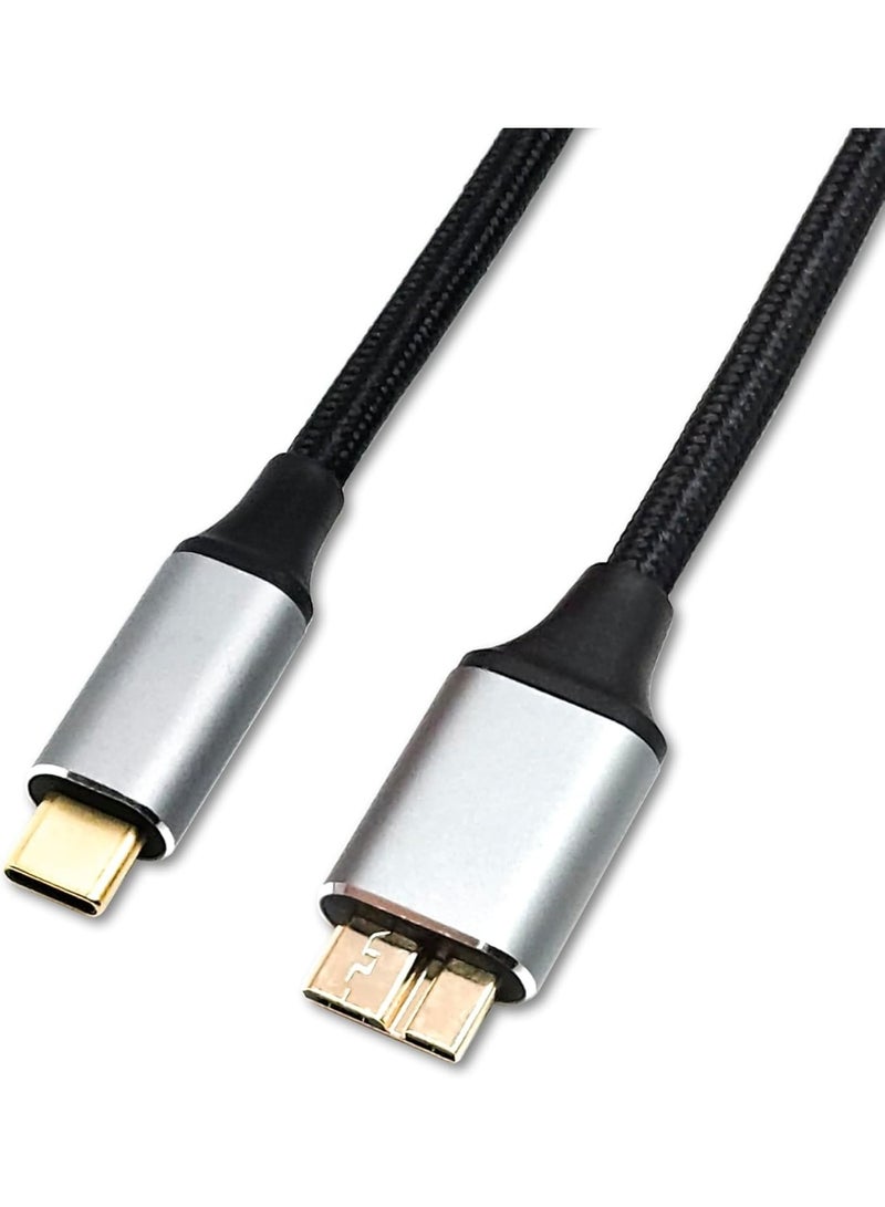 Micro B to Type-C Cable – 5Gbps High-Speed Data Transfer & 3A Fast Charging, Nylon, Compatible with MacBook, iPad, Galaxy S24, Laptops, and External Hard Drives – 0.5M / 1M - Image 1