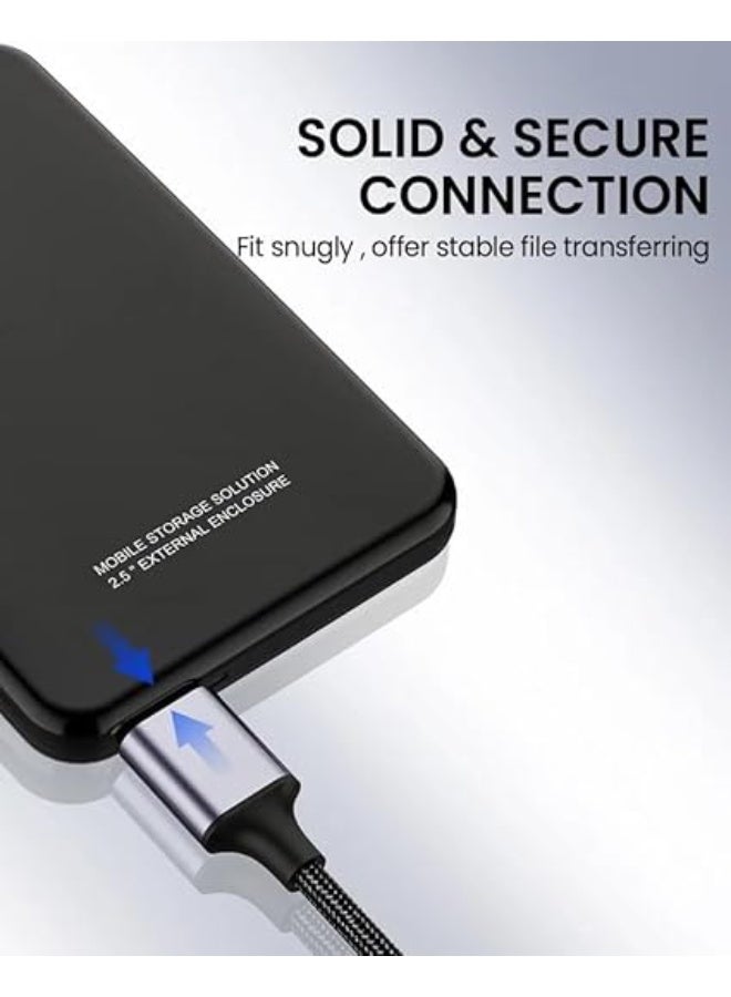 Micro B to Type-C Cable – 5Gbps High-Speed Data Transfer & 3A Fast Charging, Nylon, Compatible with MacBook, iPad, Galaxy S24, Laptops, and External Hard Drives – 0.5M / 1M - Image 4