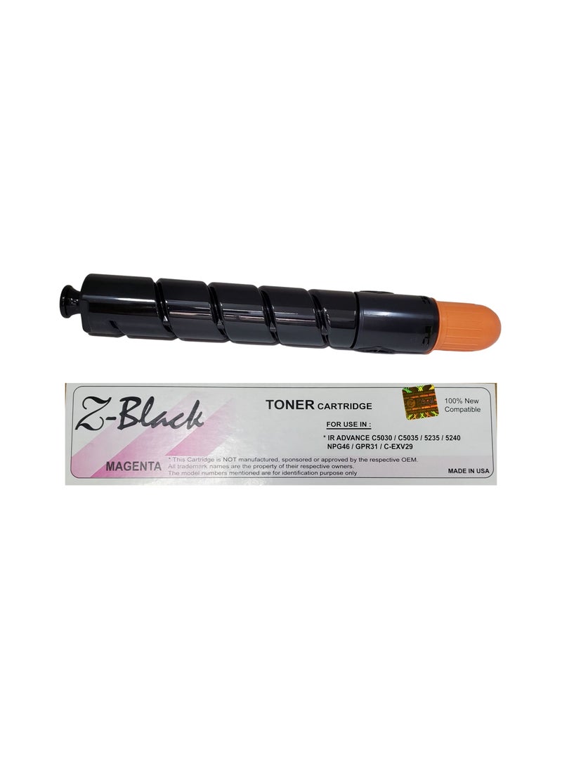 Z-Black Compatible Toner Cartridge for Canon IR Advance C-5030 / 5035 / 5235 / 5240 / NPG46 / GPR31 / C-EXV29 ( MAGENTA ) - Image 1