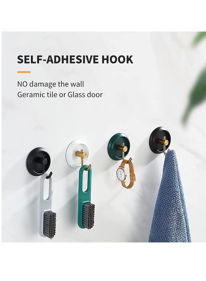 ٤ قطع خطافات لاصقة لتنظيم المناشف في الحمام، خطافات قوية من الفولاذ المقاوم للصدأ ٣٠٤، مقاومة للماء ل الملابس، المعطف، القبعات، أدوات المطبخ، بدون حاجة للحفر. - Image 4