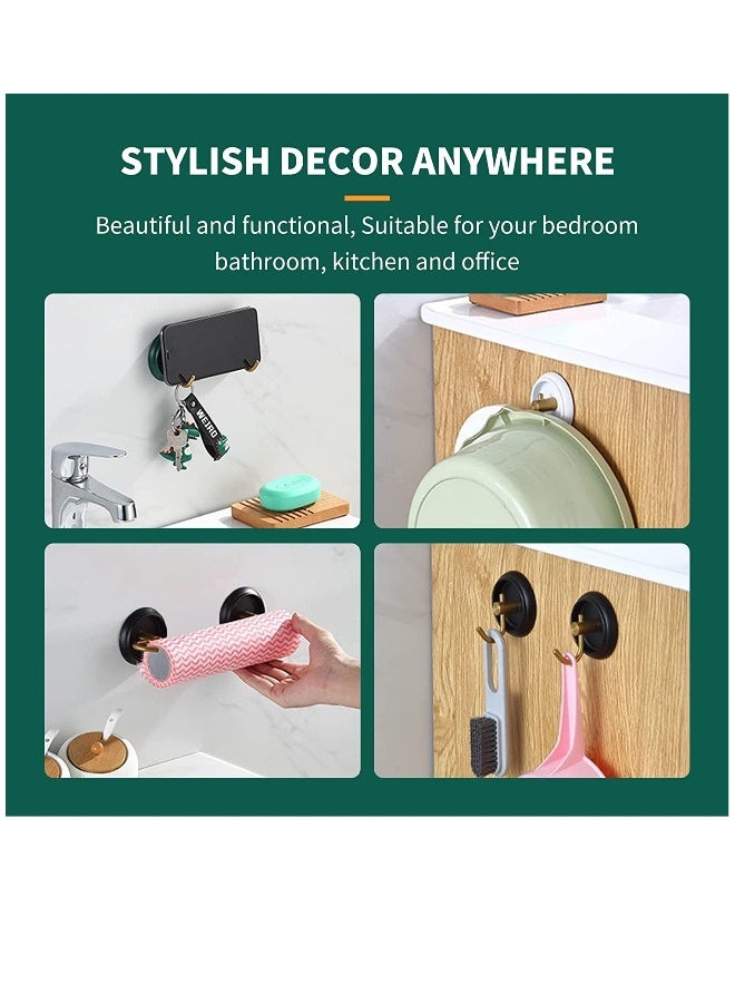 ٤ قطع خطافات لاصقة لتنظيم المناشف في الحمام، خطافات قوية من الفولاذ المقاوم للصدأ ٣٠٤، مقاومة للماء ل الملابس، المعطف، القبعات، أدوات المطبخ، بدون حاجة للحفر. - Image 2