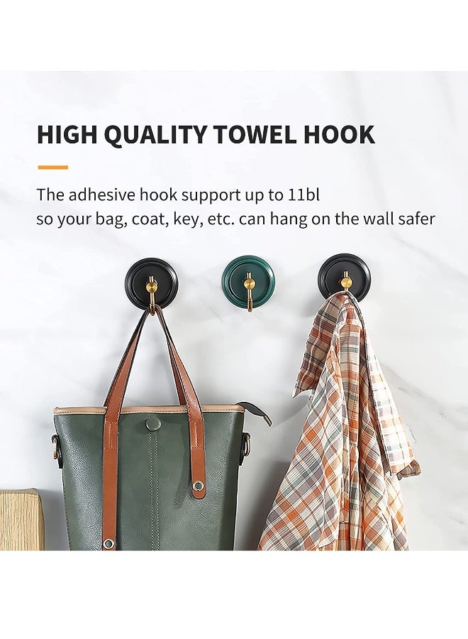 ٤ قطع خطافات لاصقة لتنظيم المناشف في الحمام، خطافات قوية من الفولاذ المقاوم للصدأ ٣٠٤، مقاومة للماء ل الملابس، المعطف، القبعات، أدوات المطبخ، بدون حاجة للحفر. - Image 3