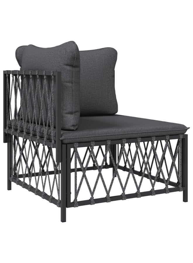 vidaxl 5 Piece Garden Lounge Set with Cushions Anthracite Steel 3186851 - Image 4