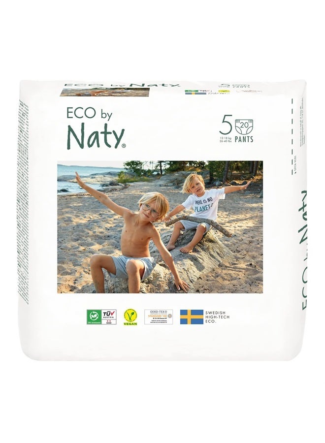 ECO by Naty سراويل تدريب - خالية من المواد الكيميائية ومضادة للحساسية، عالية الامتصاص وصديقة للبيئة للسراويل التدريبية للأولاد والبنات - الحجم (5) 3T-4T (26-40 رطل) - 80 قطعة - Image 1