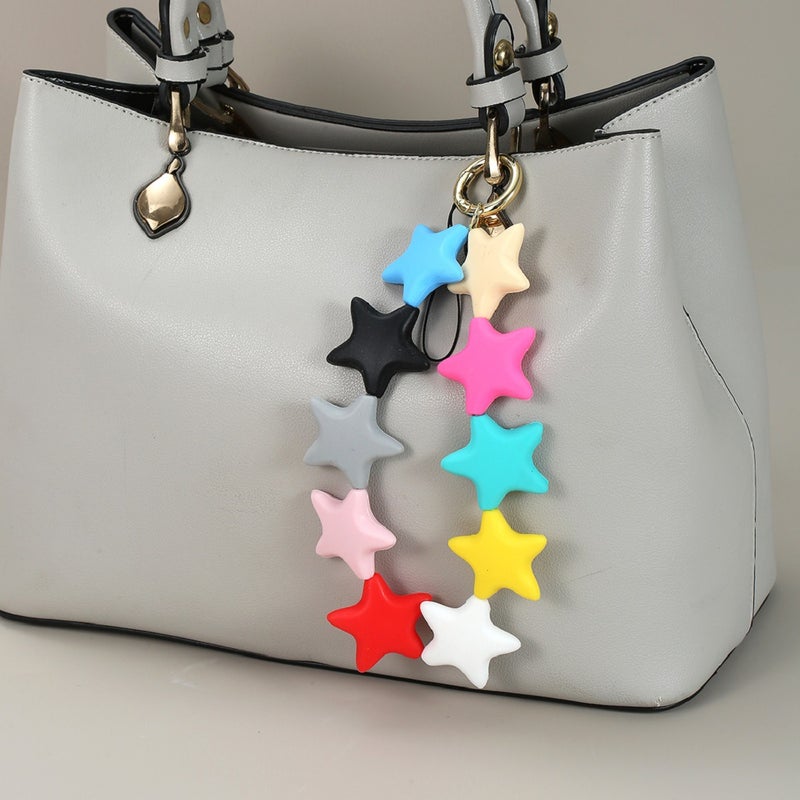 Explosive Bracelet Keychain Color Silicone Star Contrast Bag Pendant Cute Mobile Phone Pendant Accessories - Image 3