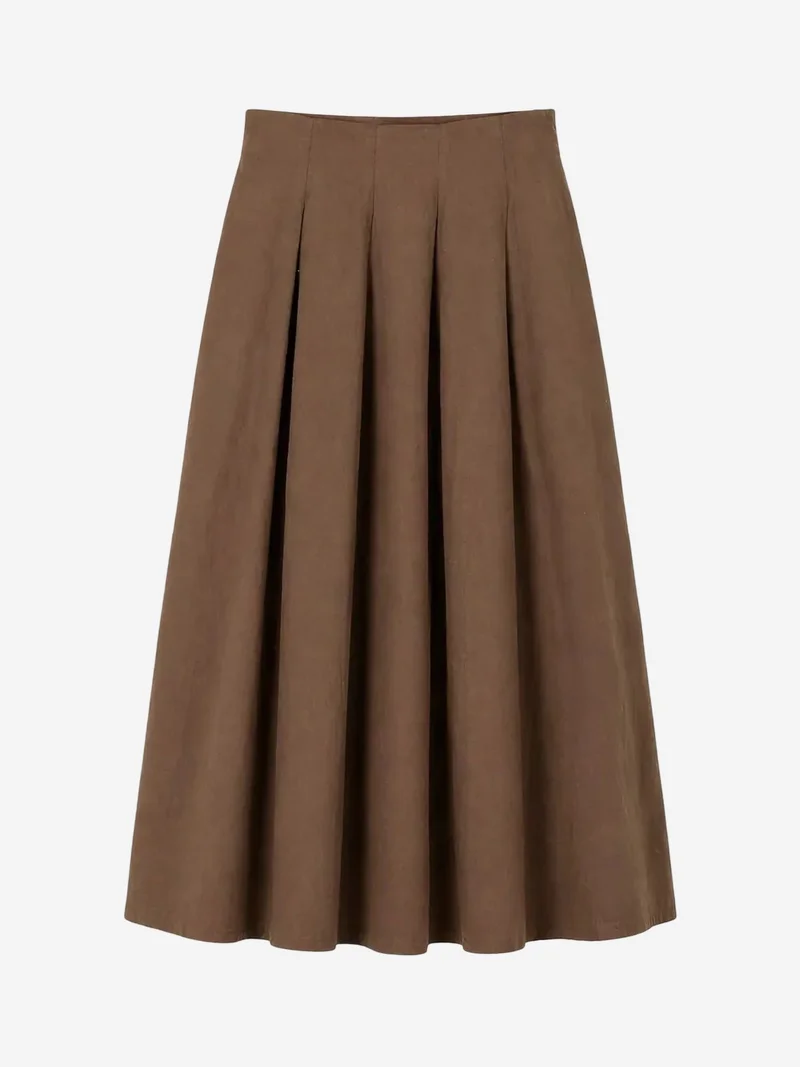 ميكسراي MIXRAY High Waist A-Line Midi Skirt
