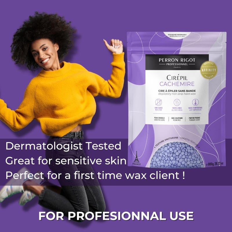 Cirepil - Cachemire - 800g / 28.22 oz Hard Wax Beads Bag - Ultra-Comfort Rosin-Free Wax for Sensitive Skin - Creamy, Stripless Hair Removal for Face & Intimate Areas - Low Temp Refill Bag Refill Bag - Image 4