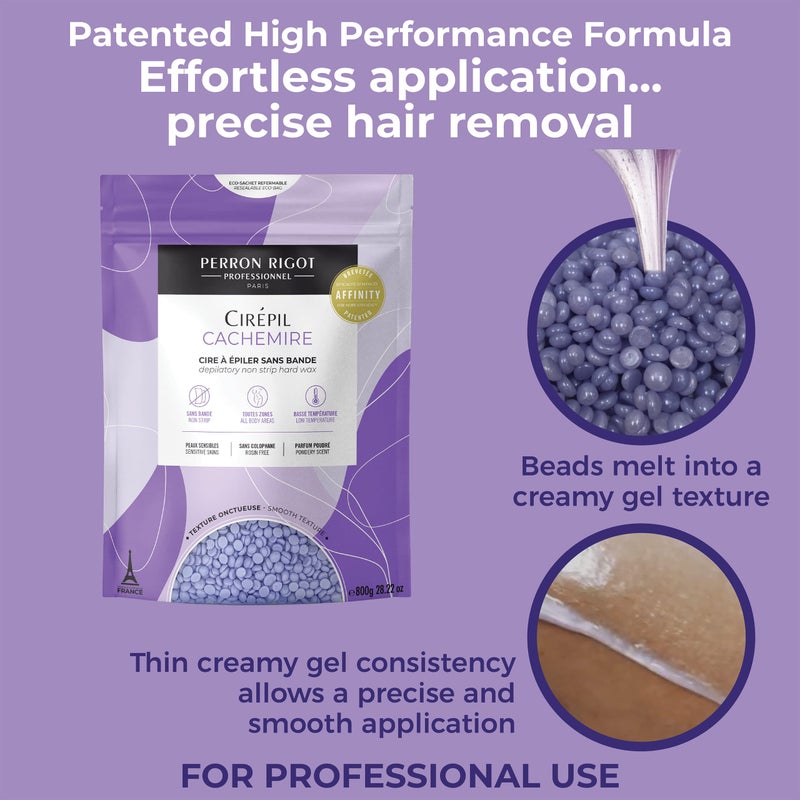 Cirepil - Cachemire - 800g / 28.22 oz Hard Wax Beads Bag - Ultra-Comfort Rosin-Free Wax for Sensitive Skin - Creamy, Stripless Hair Removal for Face & Intimate Areas - Low Temp Refill Bag Refill Bag - Image 5