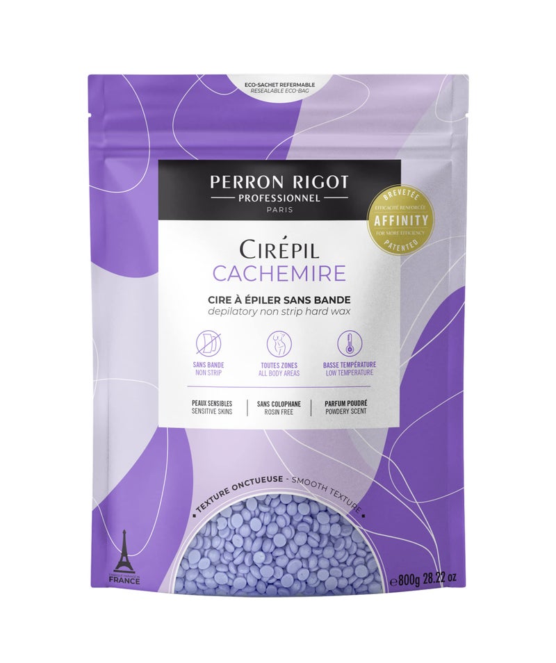 Cirepil - Cachemire - 800g / 28.22 oz Hard Wax Beads Bag - Ultra-Comfort Rosin-Free Wax for Sensitive Skin - Creamy, Stripless Hair Removal for Face & Intimate Areas - Low Temp Refill Bag Refill Bag - Image 1