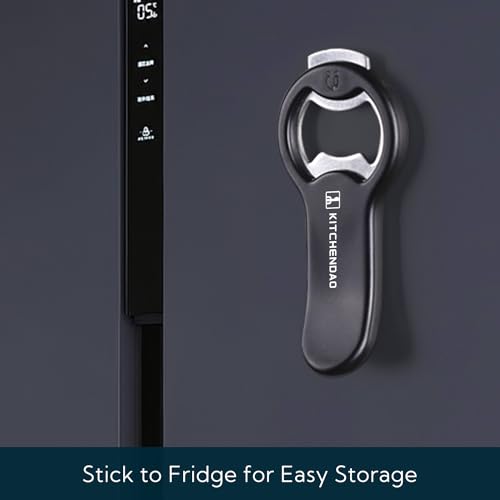 KITCHENDAO 2 in 1 Magnetic Beer Bottle Opener for Fridge and RV with Cap Catcher - Pop Can Soda Can Opener, Stick to Refrigerator for Easy Storage with Magnet, Gift for Men Husband Father- 2 Pack - Image 4