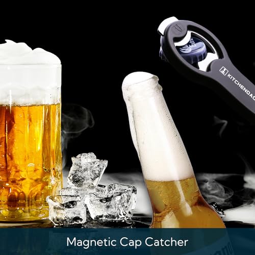 KITCHENDAO 2 in 1 Magnetic Beer Bottle Opener for Fridge and RV with Cap Catcher - Pop Can Soda Can Opener, Stick to Refrigerator for Easy Storage with Magnet, Gift for Men Husband Father- 2 Pack - Image 3