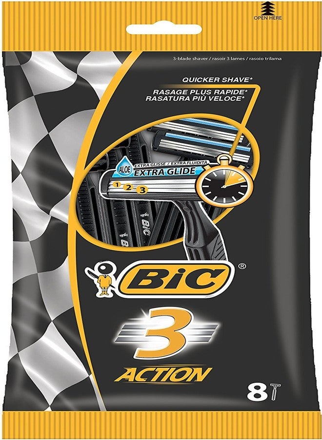 BIC 3 Action Men's Razor - Pack of 8 - Image 1