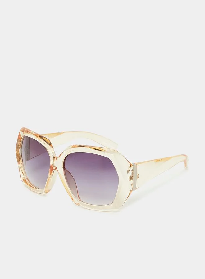 Styli Oversized Full Rim Hexagon Sunglasses