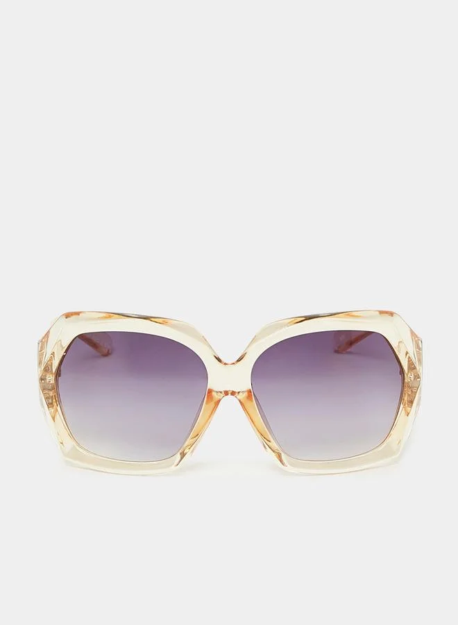 Styli Oversized Full Rim Hexagon Sunglasses