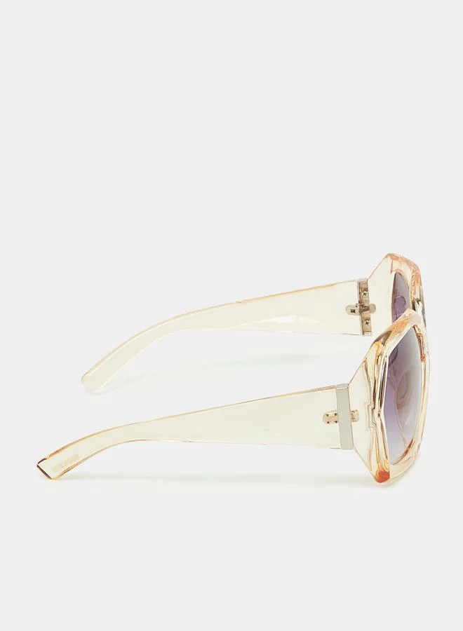 Styli Oversized Full Rim Hexagon Sunglasses
