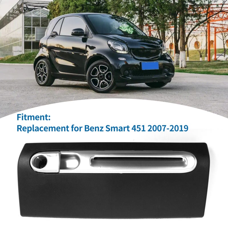 Glove Box Door Replacement: Black Premium Durable Plastic - Sealed Stylish Design Glove Box Door Cover for Benz Smart 451 2007-2019 Automotive Interior - Image 2