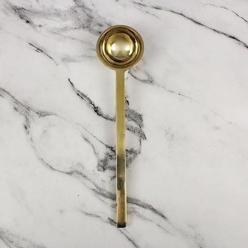 Putrika Traditional Handcrafted Brass Ladle Spoon | Karandi | Kuli Karandi | Cooking and Serving Ladle | Kitchenware | Cookware (Weight: 140g) (9 Inch) - Image 3