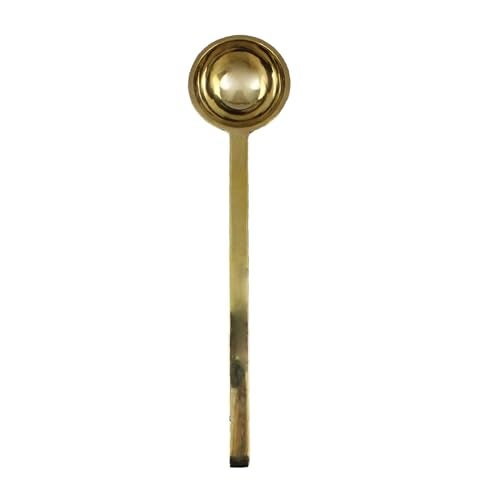 Putrika Traditional Handcrafted Brass Ladle Spoon | Karandi | Kuli Karandi | Cooking and Serving Ladle | Kitchenware | Cookware (Weight: 140g) (9 Inch) - Image 4