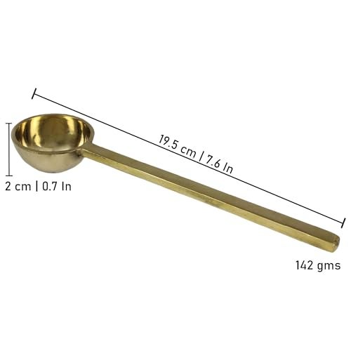 Putrika Traditional Handcrafted Brass Ladle Spoon | Karandi | Kuli Karandi | Cooking and Serving Ladle | Kitchenware | Cookware (Weight: 140g) (9 Inch) - Image 5