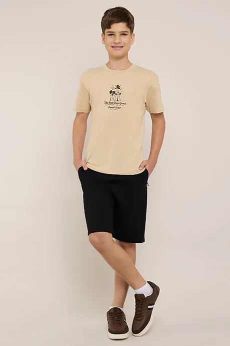 أر أند بي Solid Shorts with Drawstring Waist