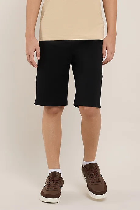 أر أند بي Solid Shorts with Drawstring Waist