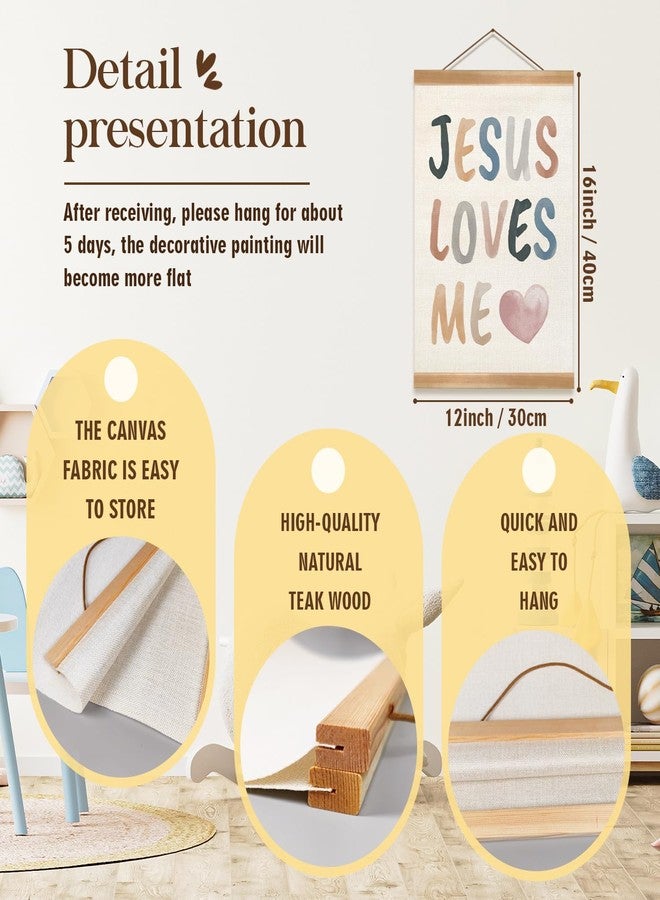 ZTGDA Kids Wall Art Set of 2-Jesus Loves Me I Am a Child of God,Christian Religious Bible Verse Wall Hanging for Nursery, Kids Room Decor, Girls and Boys Room, Boys Girls Bedroom, Playroom, Classroom Poster Decoration - Image 2