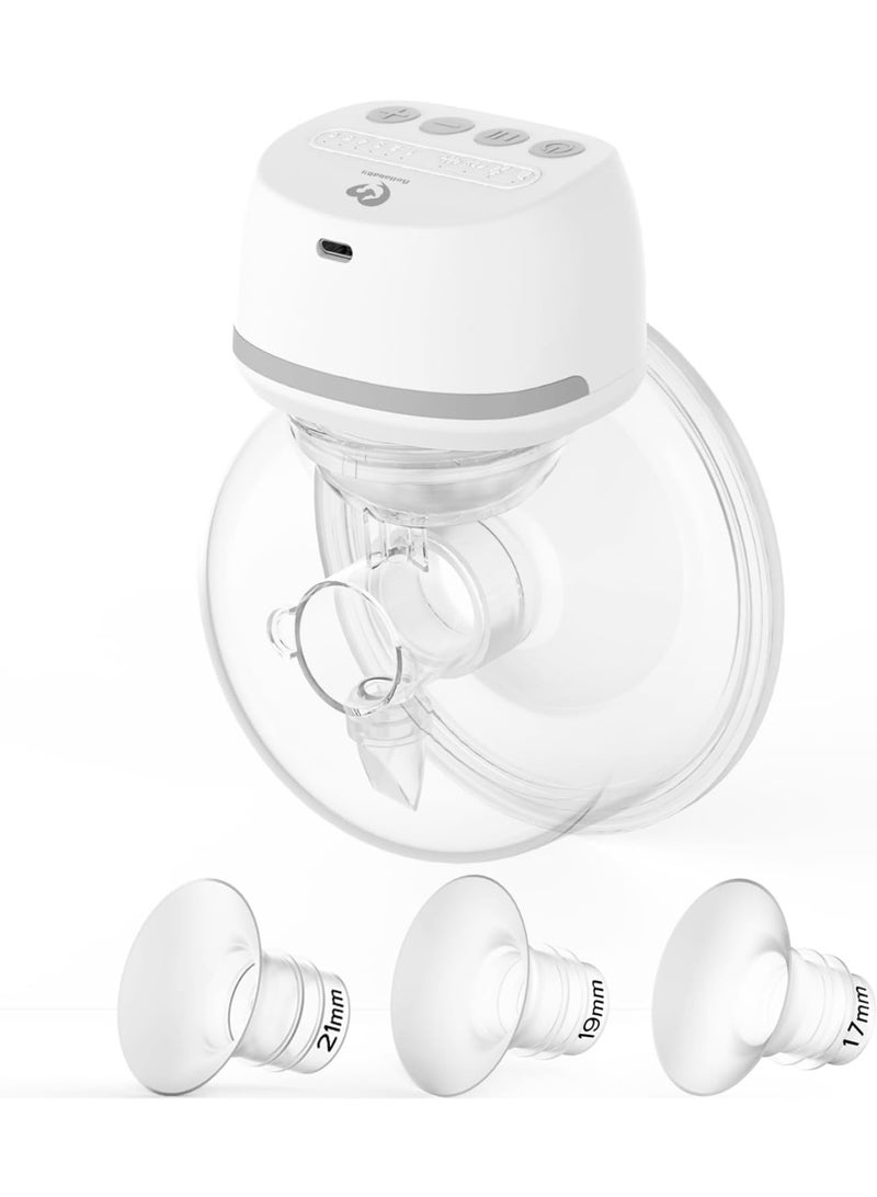Bellababy Hands-Free Breast Pump Wearable Upgraded with 17mm, 19mm, 21mm Inserts, Electric Breast Pump Portable Wireless Low Noise, 4 Modes & 6 Levels Suction, 24mm flange, 6 oz, 1 Pack - Image 1